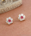 1 Gram Gold Earrings White Ruby Stone Collections ER3899