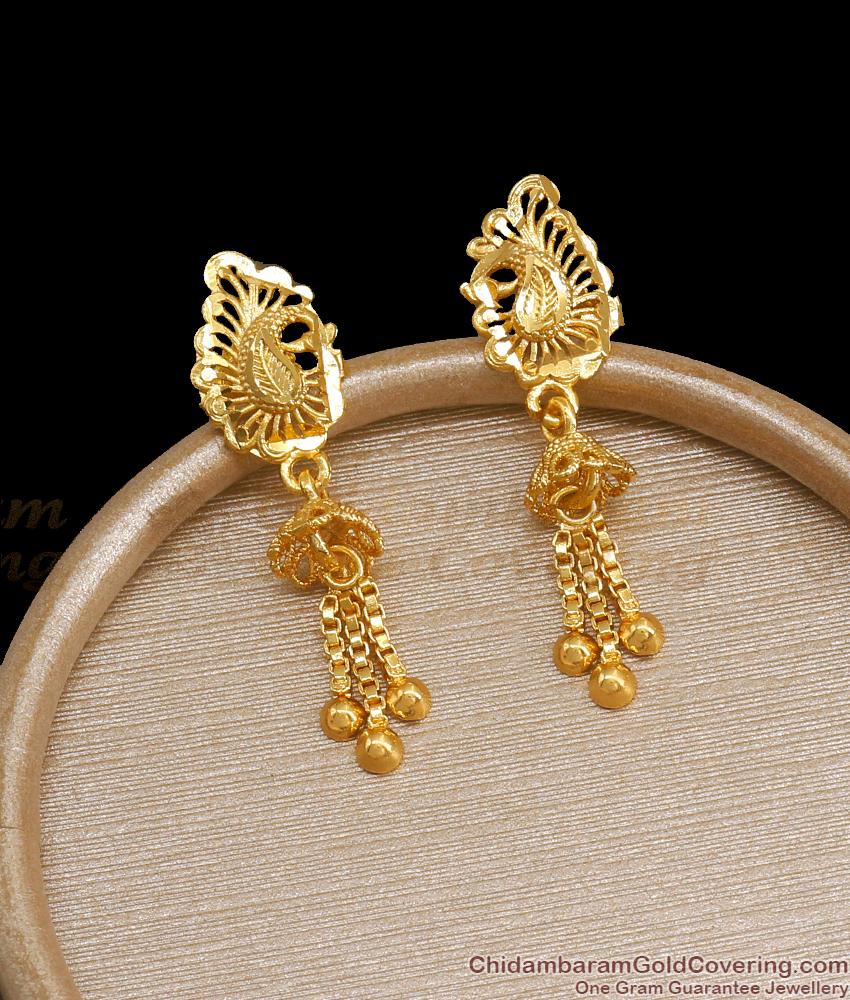True Gold Tone Jhumki Earring Forming Jewelry Designs ER3918