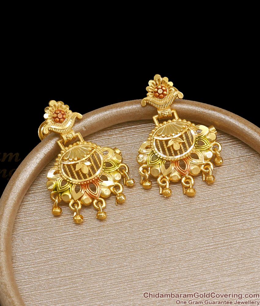Small Forming Gold Danglers 2 Gram Gold Earring Jewelry ER3923