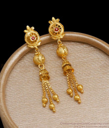 Stylish Long 2 Gram Gold Earring Forming Danglers Collections ER3926 Stylish Long 2 Gram Gold Earring Forming Danglers Collections ER3926