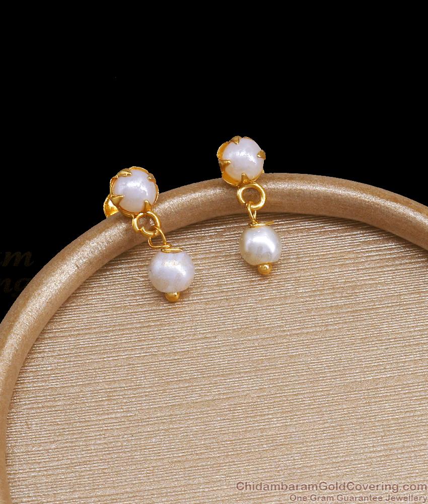 Beautiful White Pearls Gold Imitation Studs Earrings Shop Online ER3927