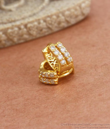 Stylish White Ad Stone Gold Hoop Earrings Office Wear ER3939 Stylish White Ad Stone Gold Hoop Earrings Office Wear ER3939