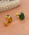 Emerald Gemstone Gold Imitation Studs Earrings Shop Online ER3941