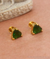 Small Gold Plated Stud Earrings Emerald Stone Designs Shop Online ER3943