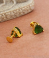 Small Gold Plated Stud Earrings Emerald Stone Designs Shop Online ER3943