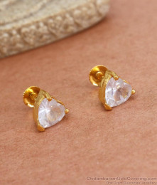 Semi Precious White Stone Gold Imitation Stud Earrings ER3944 Semi Precious White Stone Gold Imitation Stud Earrings ER3944