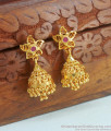 Floral Gold Imitation Earrings Hanging Beads Jhumki Collections ER3952