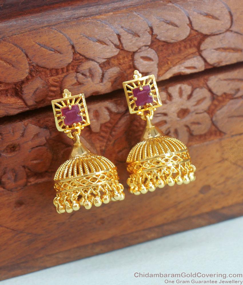 24K Gold Earring Dubai Pattern Jhumki Collections ER3953
