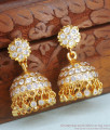 High Quality Impon Jhumki Big Earring  White Gati Stone Collections ER3959