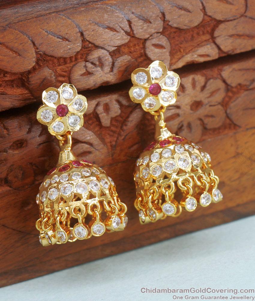 Five Metal Earring Gati Stone Floral Jhumki Collections Shop Online ER3961