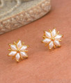 Traditional 1 Gram Gold Stud Earrings White Pearl Designs ER3965