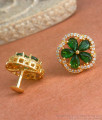 Latest 1 Gram Gold Stud Earrings Emerald Stone Designs ER3976