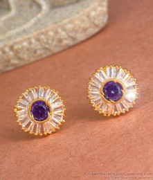 Single Amethyst Stone Gold Studs Shop Online ER3977 Single Amethyst Stone Gold Studs Shop Online ER3977