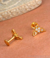 Simple Diamond Stone Studs Gold Plated Earring Collections ER3980