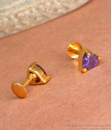 Single Amethyst Stone Gold Stud Earrings Shop Online ER3981 Single Amethyst Stone Gold Stud Earrings Shop Online ER3981