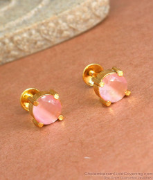 New Pink Stone Gold Studs Office Wear Designs ER3983 New Pink Stone Gold Studs Office Wear Designs ER3983