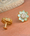 Shinning Aqua Green Stone Gold Stud Earrings Office Wear ER3984