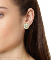 Shinning Aqua Green Stone Gold Stud Earrings Office Wear ER3984