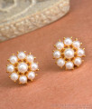 White Pearls Gold Plated Stud Earrings With Price ER3987