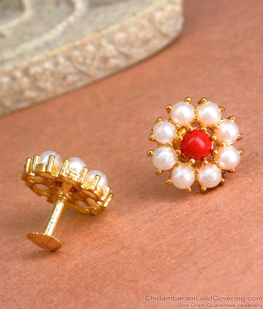 Real Pearls Stud Earrings For Womens And Girls ER3988