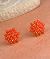 Latest Red Coral Gold Imitation Stud Earrings Shop Online ER3990