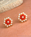 New Pearl Stones Gold Plated Studs Earrings For Womens ER3991