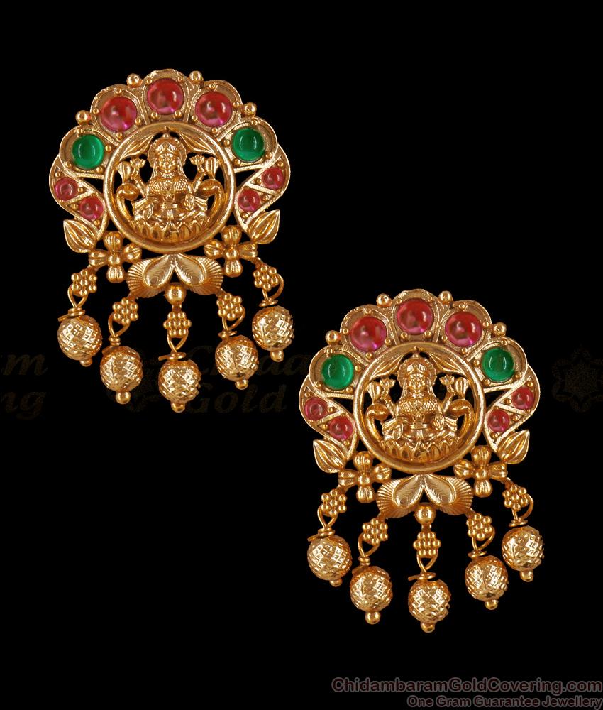 Latest Lakshmi Antique Gold Earrings Bridal Collections ER4000