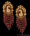 Antique Gold Earrings Ruby Stone Layered Designs ER4001