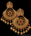 Pin Type Antique Big Dangler Earrings Collections With Ruby Stone ER4004