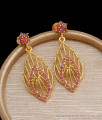 Buy One Gram Gold Long Earrings Ruby Stone Danglers Designs ER4019 Buy One Gram Gold Long Earrings Ruby Stone Danglers Designs ER4019