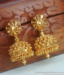 Traditional Micro Gold Plated Jhumki Earrings Dotted Designs ER4029 Traditional Micro Gold Plated Jhumki Earrings Dotted Designs ER4029