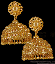 Grand Heavy One Gram Gold Jhumki Womens Bridal Collections ER4039 Grand Heavy One Gram Gold Jhumki Womens Bridal Collections ER4039