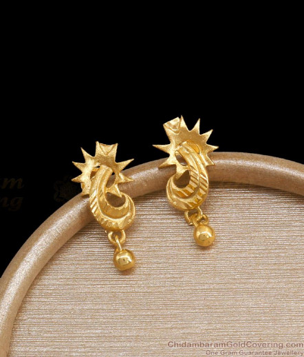 Premium Two Gram Gold Stud Earrings Online South Indian Imitation Jewelry