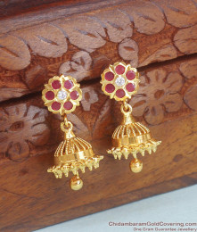 Ruby Stone Impon Jhumki Designs Shop Online ER4065