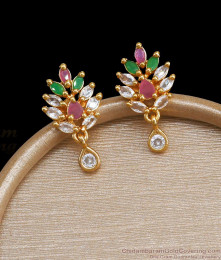 Trendy 1 Gram Gold Earrings Multi Stone Designs ER4076 Trendy 1 Gram Gold Earrings Multi Stone Designs ER4076