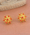 Traditional Ruby Stone Gold Plated Stud Earring ER4095 Traditional Ruby Stone Gold Plated Stud Earring ER4095