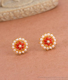 Beautiful Pearl Stud Earrings Gold Plated Jewelry ER4097