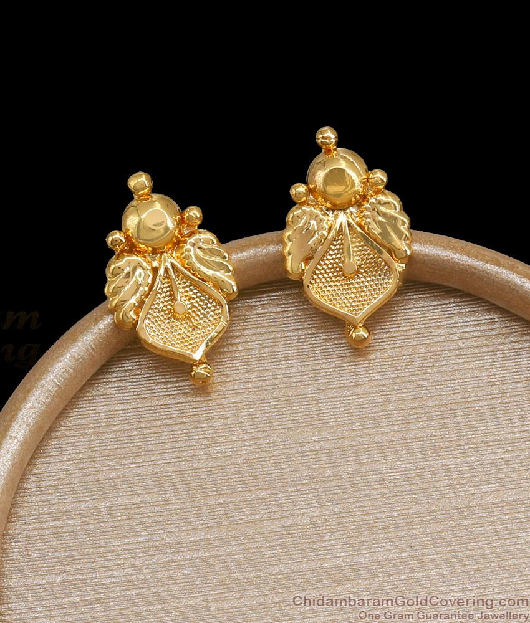 Gold Plated Crown Stud Earrings – Hip Hop Fashion Jewelry, Unisex CZ Round Studs