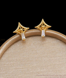 Cute White Stone Gold Imitation Stud Earring Star Design ER4116 Cute White Stone Gold Imitation Stud Earring Star Design ER4116