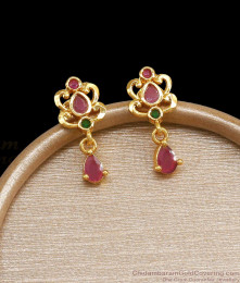 New Arrival Multi Stone Stud Earring Gold Design ER4122