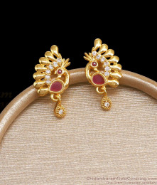 Buy Gold Peacock Stud Earring Imitation Jewelry Design ER4126 Buy Gold Peacock Stud Earring Imitation Jewelry Design ER4126