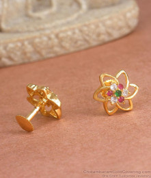 Daily Wear Stone Studded Gold Earring Imitation Jewelry ER4132 Daily Wear Stone Studded Gold Earring Imitation Jewelry ER4132