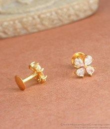 Attractive White Stone Gold Plated Stud Earring ER4136 Attractive White Stone Gold Plated Stud Earring ER4136