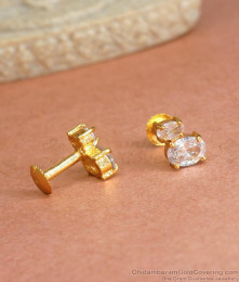 Trendy Stone Stud Collection One Gram Gold Earrings ER4138 Trendy Stone Stud Collection One Gram Gold Earrings ER4138