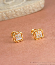 Tiny Daily Wear Gold Plated Stud With Stone ER4146