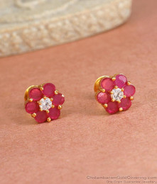Latest Ruby Stone Earring Gold Imitation Stud Design ER4148 Latest Ruby Stone Earring Gold Imitation Stud Design ER4148