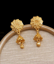 Latest Two Gram Gold Jhumki Earring Floral Design ER4157 Latest Two Gram Gold Jhumki Earring Floral Design ER4157