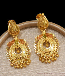 Bridal Two Gram Gold Earring Enamel Design Dangler ER4159 Bridal Two Gram Gold Earring Enamel Design Dangler ER4159