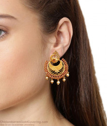 Beautiful Ruby Stone Gold Dangler Earring Bridal Collection ER4173