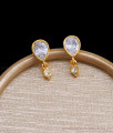 Glittering White Stone Droplet Stud Gold Plated Earring ER4181 Glittering White Stone Droplet Stud Gold Plated Earring ER4181